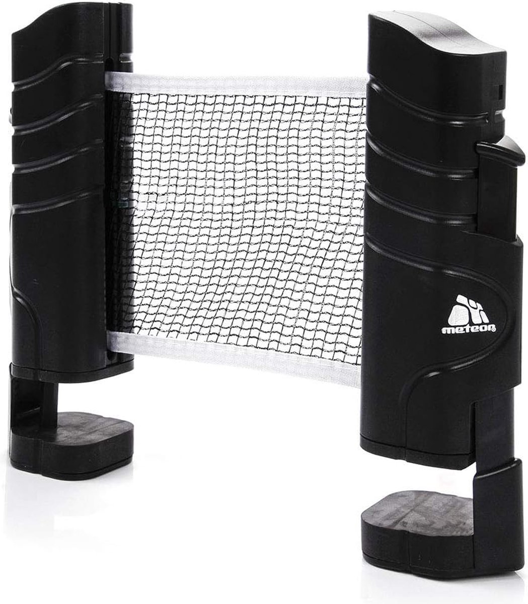 Tafeltennisnet, uittrekbaar, tafeltennisnet, zwart, intrekbaar net, instelbare lengte, mobiel tafeltennisnet voor elke tafel, 220 (max) x 14,5 cm (tafeltennisnet)