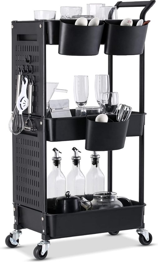 Chariot Utilitaire à 4 Niveaux, étagères De Rangement Pour Chariot à