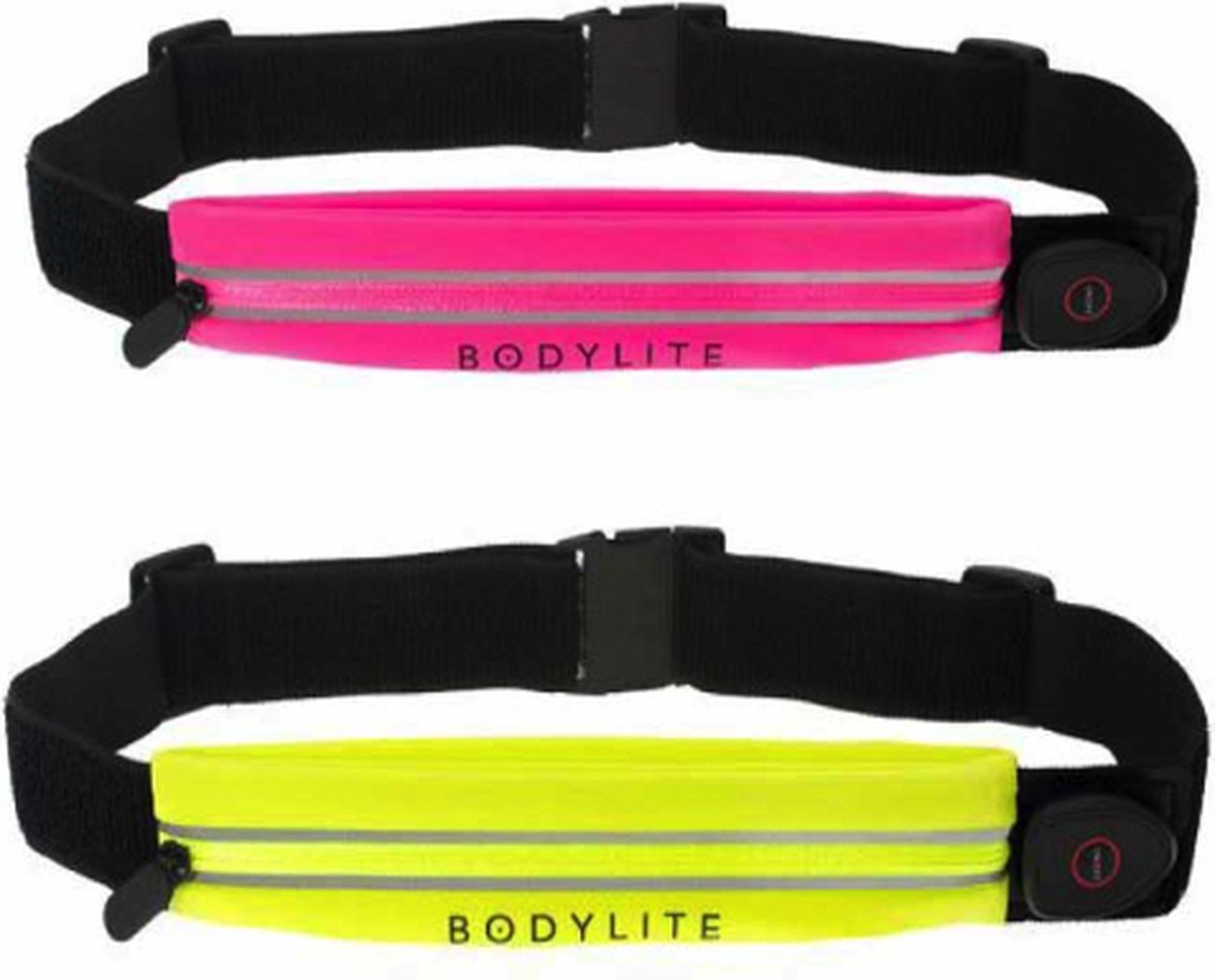 Bodylite - Night Vision - LED-riem - hardloopriem - roze
