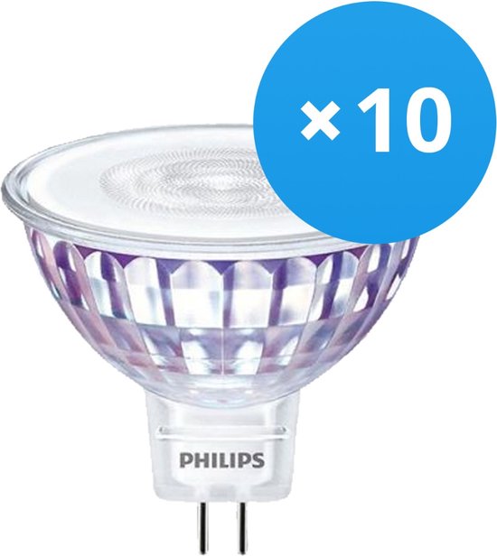 Pack discount 10x Philips CorePro LEDspot LV GU5.3 MR16 7W 840 36D | Blanc froid - remplace 50W