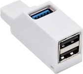 High Speed USB Splitter 3 poorten - Compacte USB Hub 3.0 / 2.0 - Verdeler Voor PC Laptop - Wit