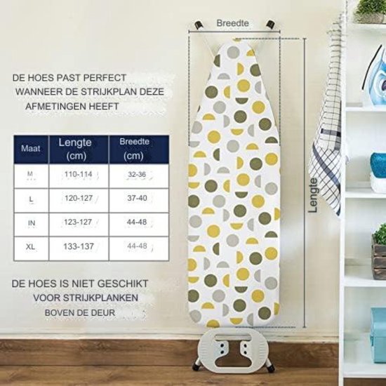 LaundrySpecialist Strijkplankhoes Voor Een Standaard Mouwplank – 54 X 14 Cm Geschikt Voor Elke Standaard Mouwplank 100 Bci Katoen