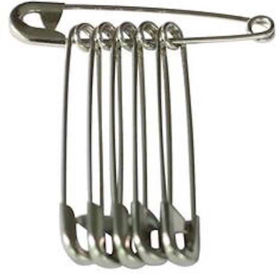 Foto: New age devi veiligheidsspelden zilver large 50mm zilverkleurige groot 5cm 12 stuks 