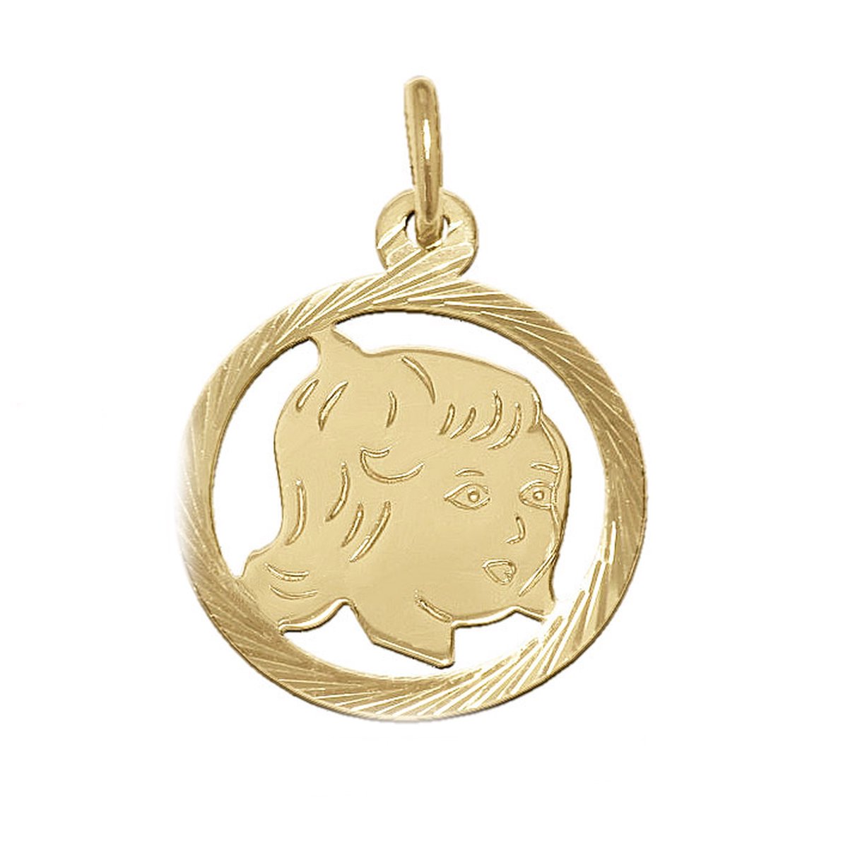 Juwelier Zwartevalk 14 karaat gouden meisjes kinderkopje hanger - 14.101.167/14K