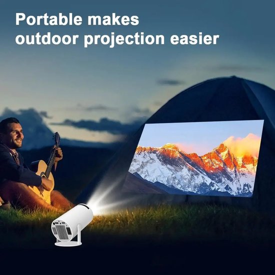 Ultieme Draagbare WiFi 6 Mini Beamer - 200 ANSI Lumen - Projector Streamen - BT 5.0 - Android - Home Cinema