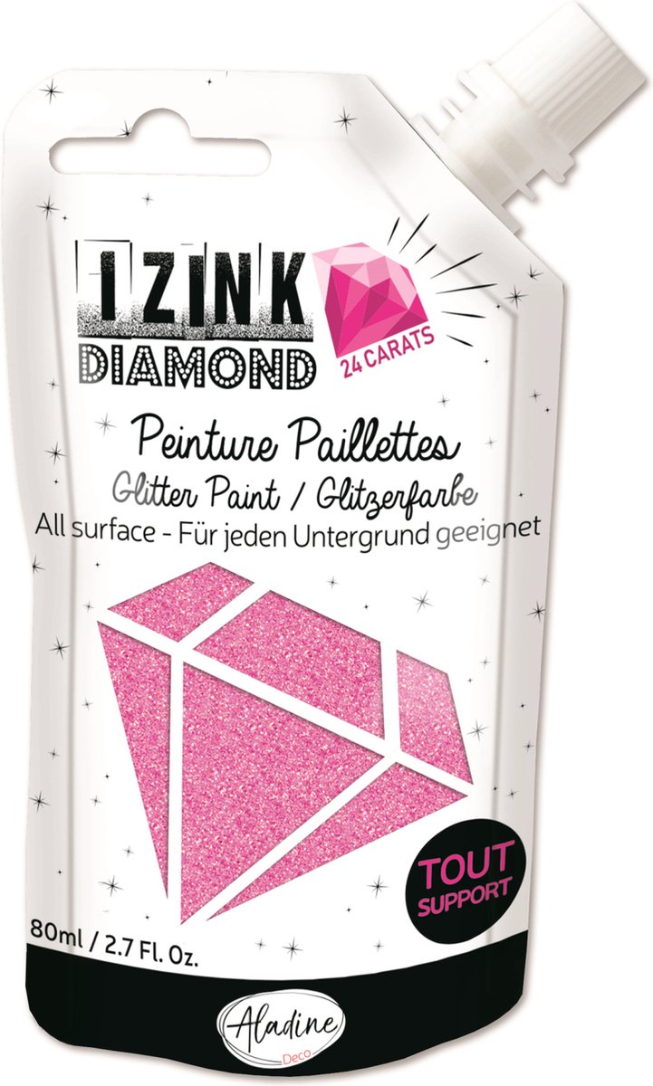 Roze 24 karaat Glitterverf Izink Diamond