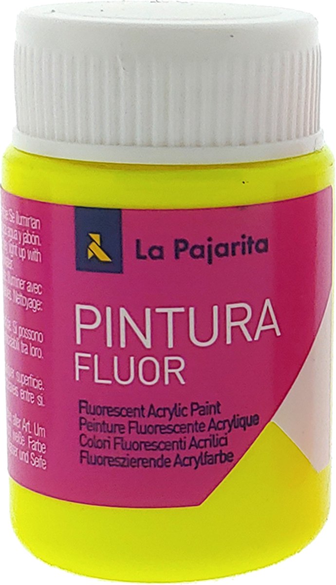 La Pajarita acrylverf geel fluor 35 ml - knutselverf speelgoed.