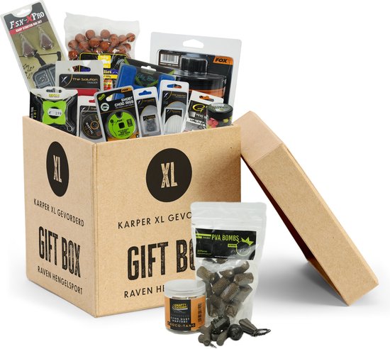 X2 - Giftbox Karper voor de gevorderde visser - size XL - Geschenkset - Cadeau idee - Visset- Aas - Lood - Haakjes - Onderlijnen - Rigmaterialen - Rigset - Tacklebox - Rigtool - Marker