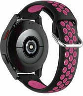 By Qubix 22mm - Siliconen sportbandje met gesp - Zwart + roze - Huawei Watch GT 2 - GT 3 - GT 4 (46mm) - Huawei Watch GT 2 Pro - GT 3 Pro (46mm)