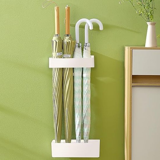 Porte-parapluie, porte-parapluie mural, porte-parapluie, support de rangement mural réglable sans poinçon, porte-parapluie, porte-parapluie pour la maison, le bureau et l'intérieur