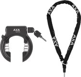 Antivol de cadre AXA Solid Plus Zwart + Chaîne enfichable AXA RLC 140 cm 5,5 mm Zwart