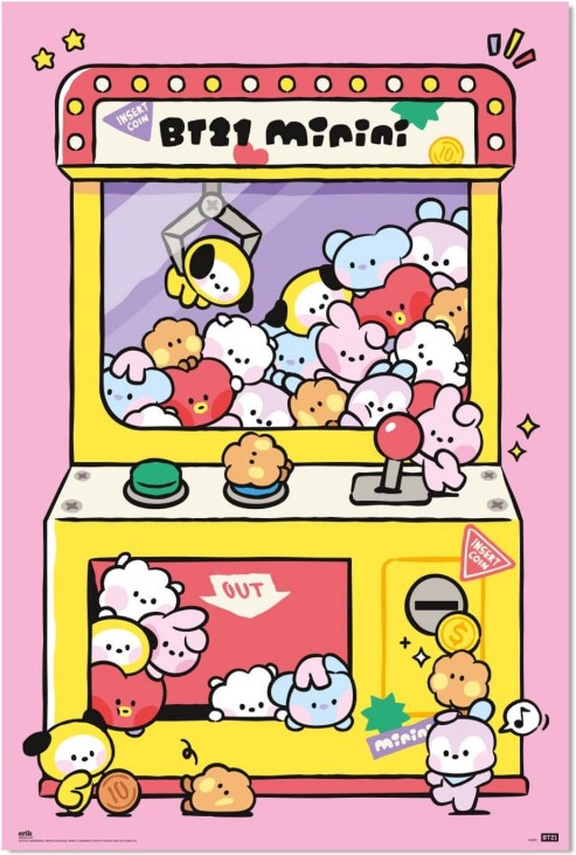 Posterpoint BT21 - poster - Prins Tata - Koya - RJ - 61 x 91.5 cm Multicolor
