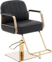 physa - Kappersstoel met voetensteun - 920 - 1070 mm - 200 kg - Zwart/Goud gekleurd