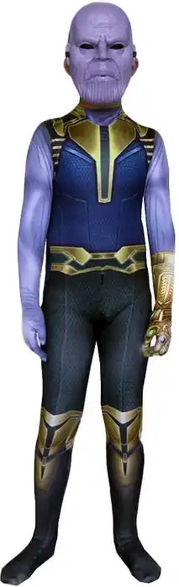 Superheldendroom - Superschurk Kostuum – Donker Thema – Stretch - 146/152 (10/11 Jaar) - Verkleedkleding - Superheldenpak - Actieheld - Carnaval