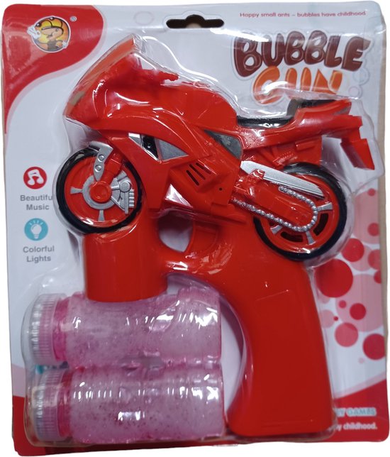 Foto: Bellen blaas bubble fun motor rood met licht en geluid