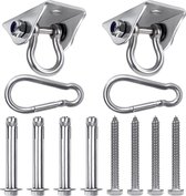 Belle Vous Zware Kwaliteit Schommelhaken (2 Pak) - Roestvrijstalen Swivel Plafondhaken met Schroeven - 450 kg Belasting voor Betonnen en Houten Sets, Yoga, Hangmat stoel, Zandzakken Schommelsets