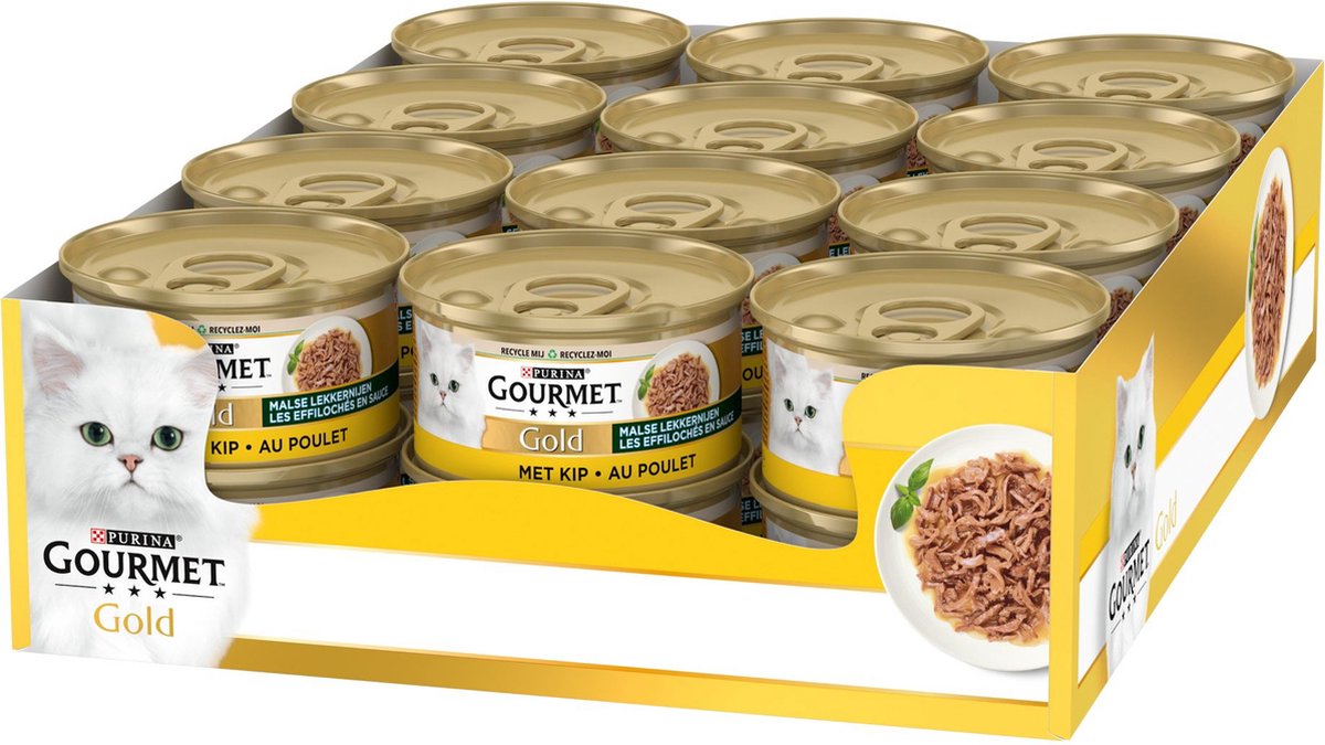 Gourmet Gold Malse Lekkernijen – kattenvoer natvoer – met Kip – 24 x 85 gr