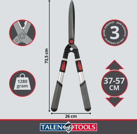Talen Tools - Heggenschaar - Telescopisch - Premium - 69-89 cm van Talen Tools — afbeelding 3