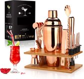 Velox Cocktail Set - 16 Delig - Cocktail Shaker - Cocktail Lepel - Barman Set - Rose-Goud
