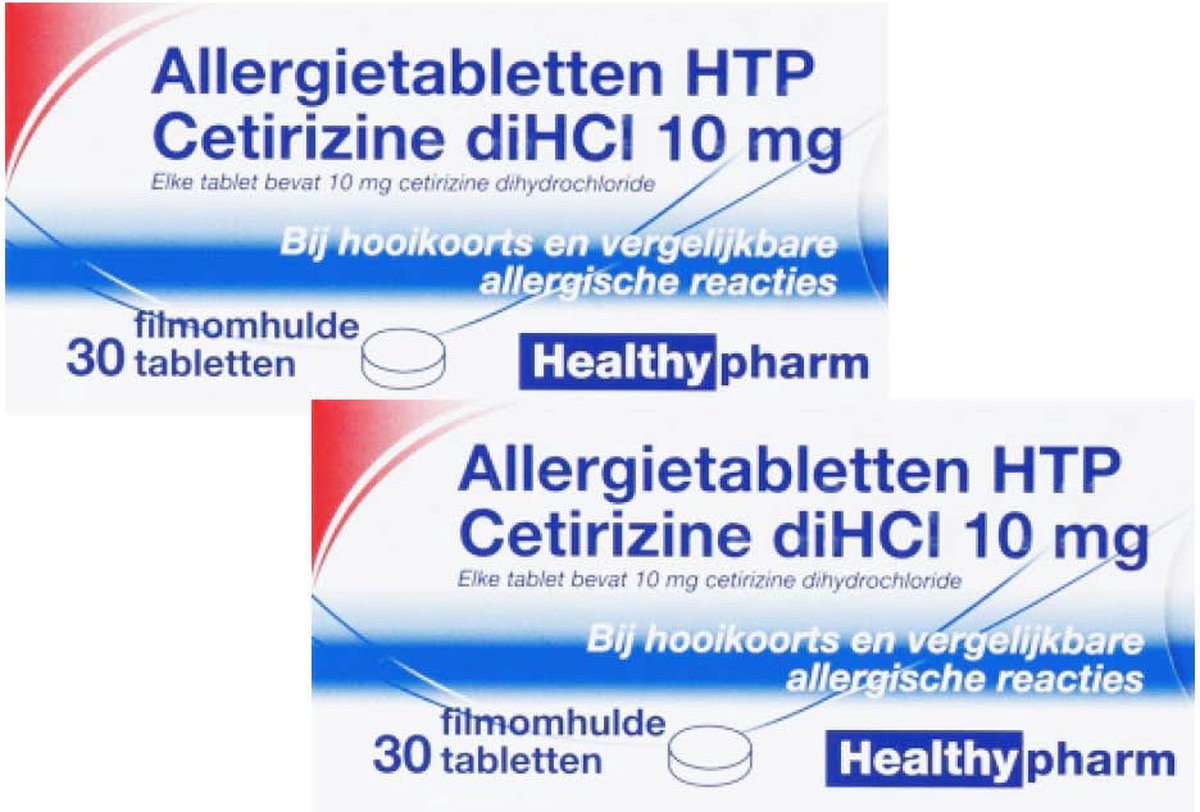 Healthypharm Allergietabletten HTP Cetirizine diHCI 10 mg - 2 x 30 tabletten - Healthypharm