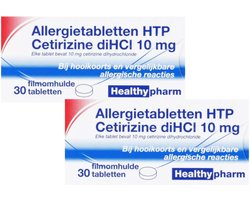 Healthypharm Allergietabletten HTP Cetirizine diHCI 10 mg - 2 x 30 tabletten