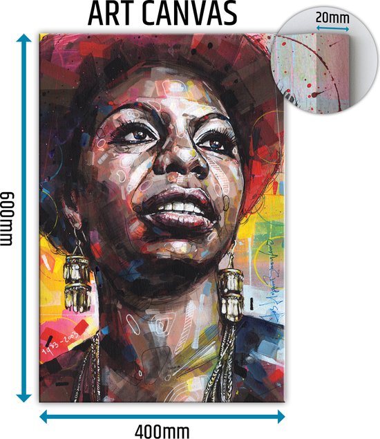 Nina Simone canvas schilderij 40x60 cm