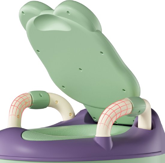 Pot D'Apprentissage Lapin - Design Ergonomique Avec Dossier Et Bol Amovible - Vert