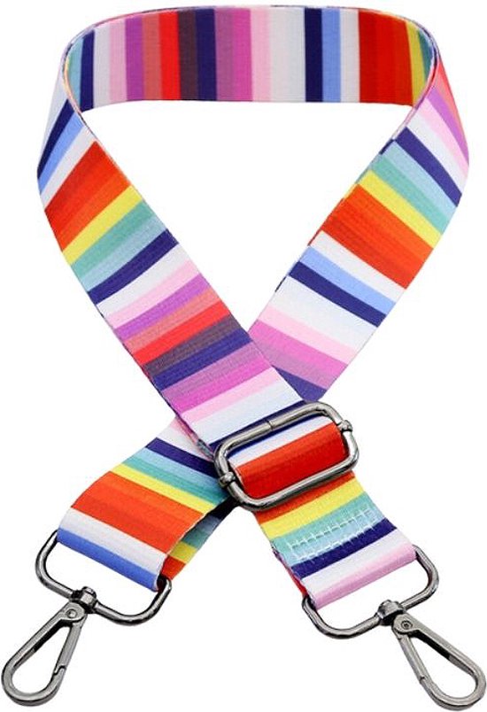 Schouderriem Colored Stripes - bag strap - verstelbaar - afneembare schouderband - tassenriem