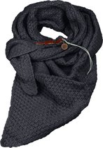 LOT83 Sjaal Lot - Vegan leren sluiting - Omslagdoek - Ronde sjaal - Antraciet - 1 Size fits all