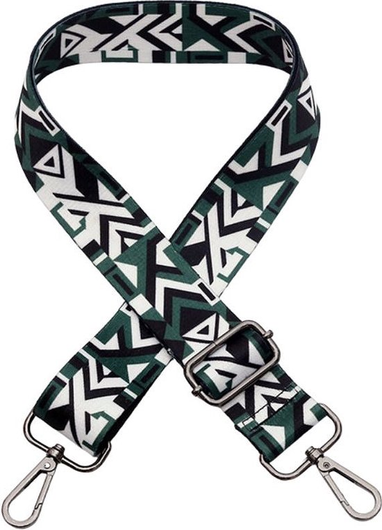 Schouderriem Blocks Green - bag strap - verstelbaar - afneembare schouderband - tassenriem
