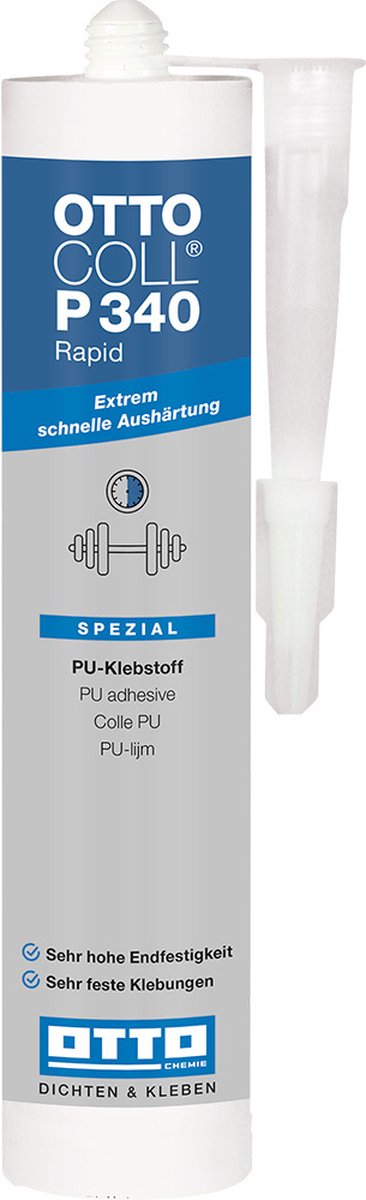 Ottocoll P340 Rapid PU-lijm - 310 ml koker - oudgrijs - snelle en krachtige voor bouw en constructie
