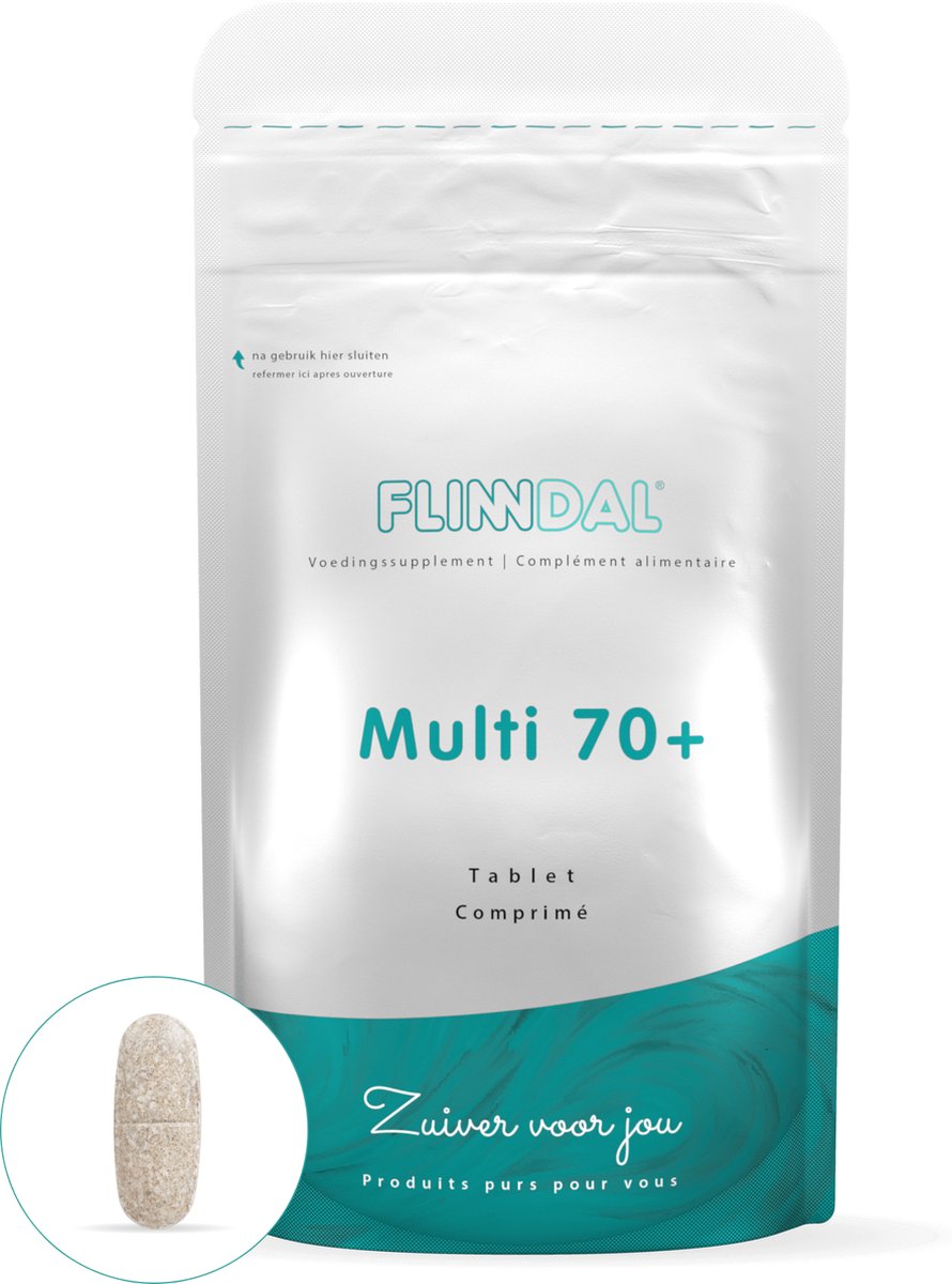 Goedkoopste Flinndal Multi 70 Tabletten - Multivitamine voor 70 jaar en ouder - Met Extra Vitamine D, B11 en B12 - 30 Tabletten