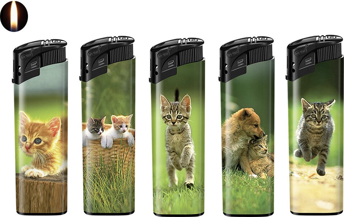 Klik aanstekers - puppy print- DOGS - hondjes- 50 stuks in tray navulbaar electronic aansteker- Unilite