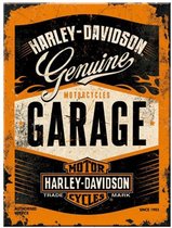 Harley Davidson Garage.  Koelkastmagneet 8 cm x 6 cm.