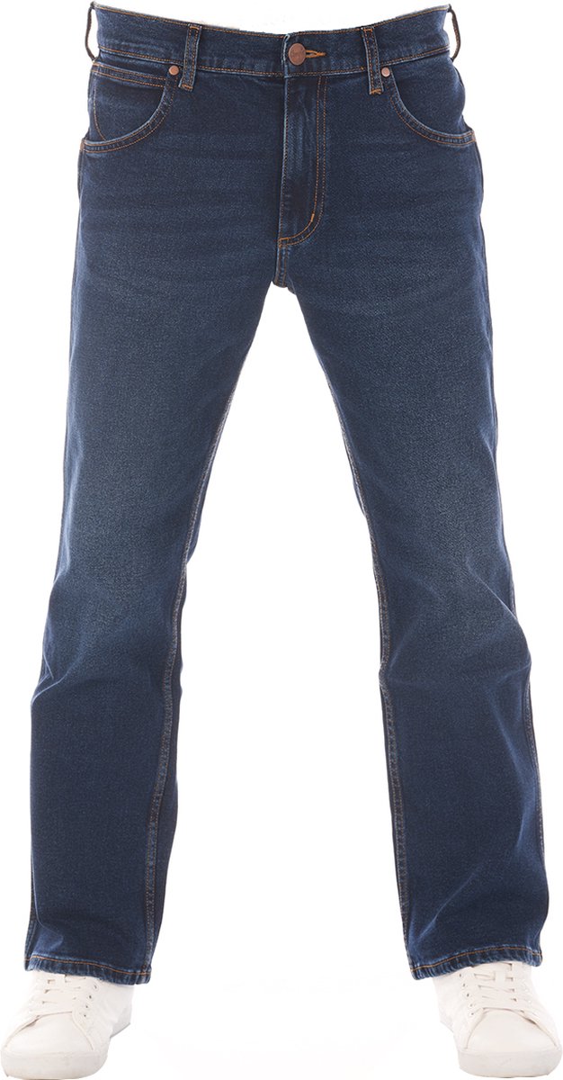 Wrangler Heren Jeans Broeken Jacksville bootcut Fit Blauw Volwassenen Denim Jeansbroek