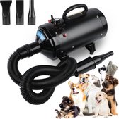 Professionele hondenfohn - 2400W - Instelbare windsnelheid - Instelbare temperatuur - Stil design - Waterblazer voor honden - Met opzetstukken - Zwart - Hondenfohn