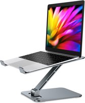 Laptopstandaard In hoogte verstelbare, opvouwbare laptopstandaard van aluminiumlegering Ergonomische, geventileerde laptopstandaard Compatibel met 10-16" (grijs)
