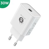 Synyq 30W Snellader - USB C Adapter - iPhone 15 Snellader Adapter - Tablet oplader - Oplader Samsung - Samsung lader - iPhonelader - Snel lader iPhone - Snellader Samsung - Wit