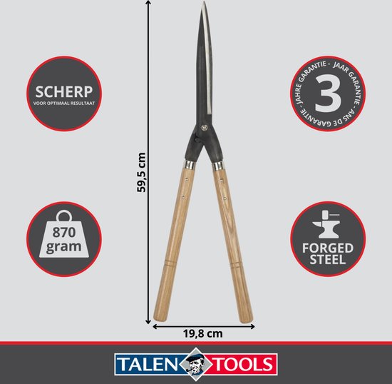 Talen Tools - Heggenschaar - Gesmeed staal - Hoge Kwaliteit - 64 cm van Talen Tools — afbeelding 2
