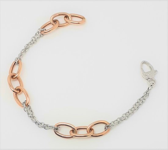 armband - wit en rosé goud - 14 karaat - verlinden juwelier