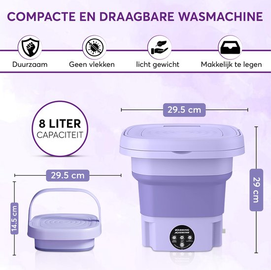 Brock XXXL Grote Camping Wasmachine met Dubbele Trommel 10Kg was