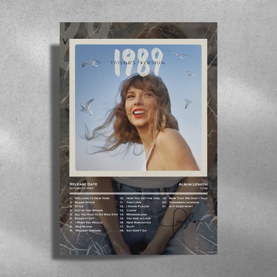 Taylor Swift - 1989 - Metalen Poster 30x40cm - album cover