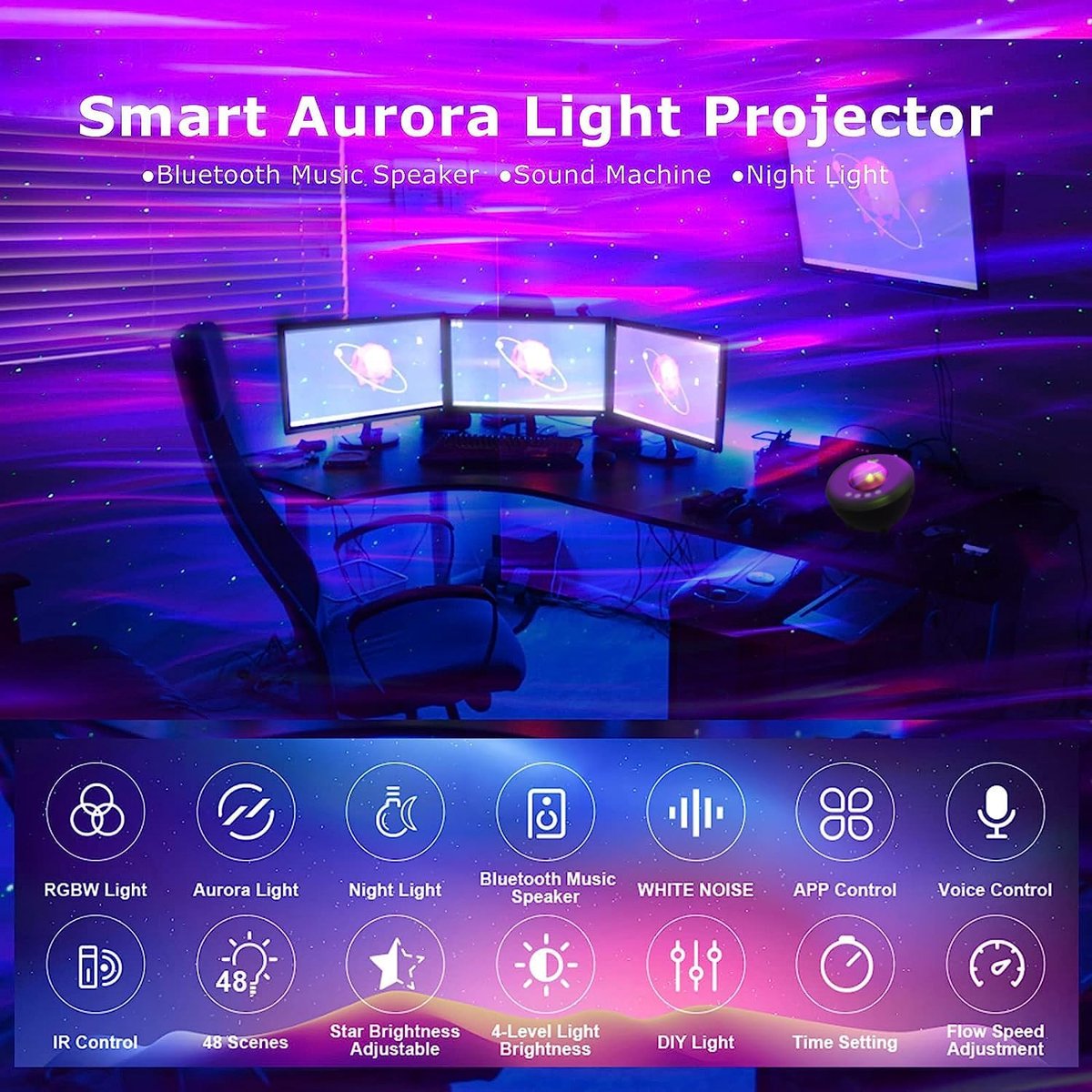 Sterren Projector - Galaxy Projector - Sterrenhemel Projector - LED - Star Projector – foto 3