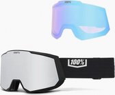 100% Ski Goggles Snowcraft XL Hiper - Black/Silver - Silver Mirror Lens - L