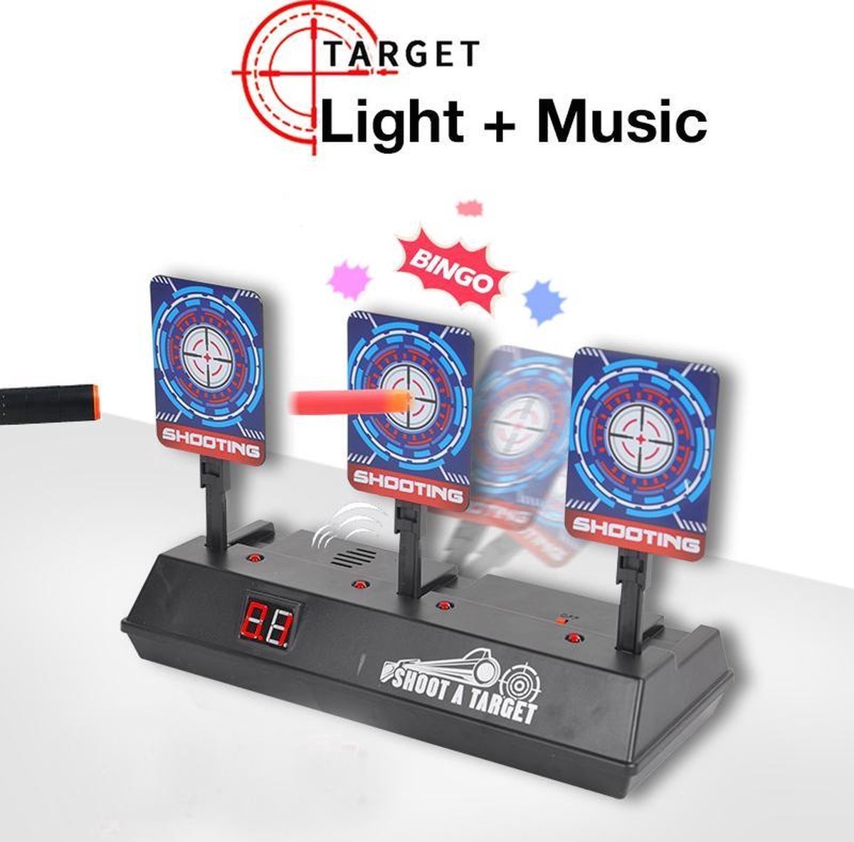 JGR Nerf Gun Schietschijf Target - Met geluidseffect & LCD Scorebord — afbeelding 7