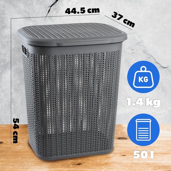 Curver Style Wasmand Met Deksel 40l Wasmand 45l - Antraciet