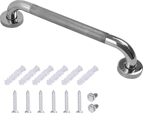 iBright Handgreep Chrome RVS 30 cm - Anti slip - Wandbeugel - Wandgreep voor badkamer / douche / toilet - Douchegreep - Inclusief ophangmateriaal