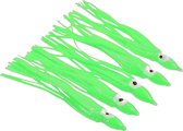 Rubber Inktvis Rokken 10cm - Kunstaas trollen - Voor Zoet-/Zoutwater vissen - Groen - SX-057 - Per 5 stuks