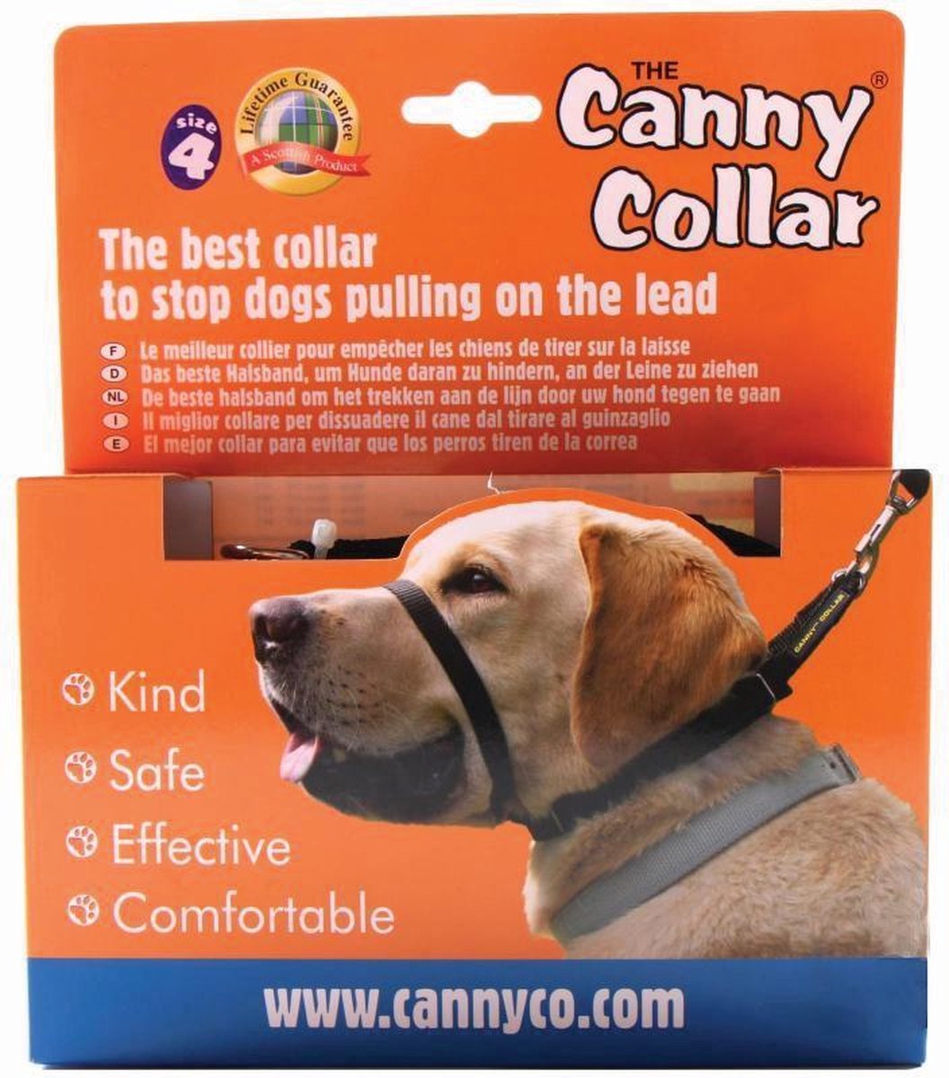Canny Collar - Zwart - NR 4 - 38 tot 43 cm - Anti-trek - Corrigeerhalsband - Trainingshalsband - CANNY COLLAR