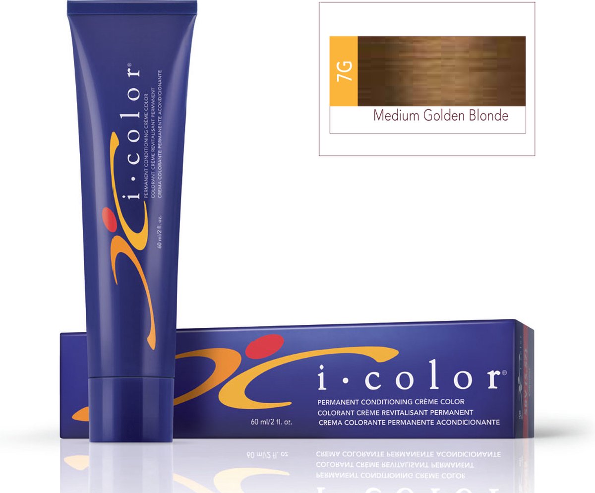 ISO i color Permanent Conditioning Crème Color 60ml 7G(7.3) Medium Golden Blonde